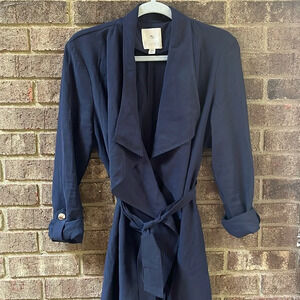Eliane Rose rayon blend jacket with belt navy size medium
